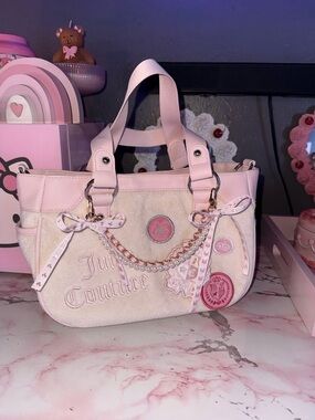 Juicy Couture Juicy Girls Rule Light Pink & Cream Satchel w/ Crossbody